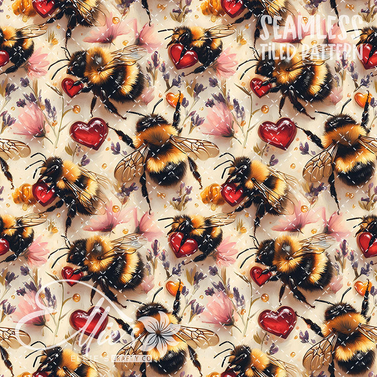 Bee Love Bundle 2 - 30 Tiled Pattern Digital Images (Seamless)