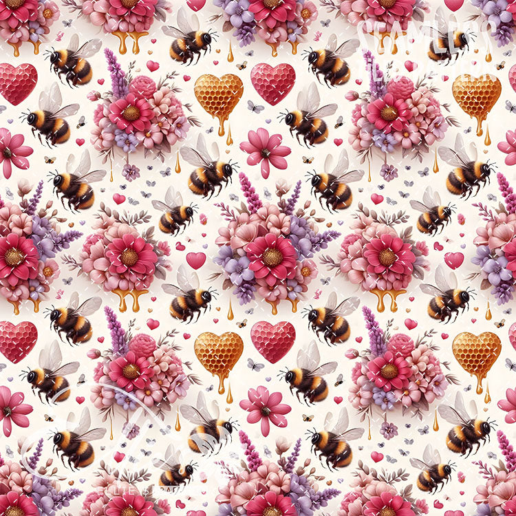 Bee Love Bundle 1 - 26 Tiled Pattern Digital Images (Seamless)
