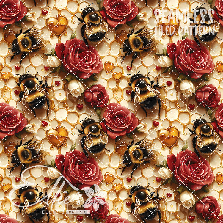 Bee Love Bundle 2 - 30 Tiled Pattern Digital Images (Seamless)