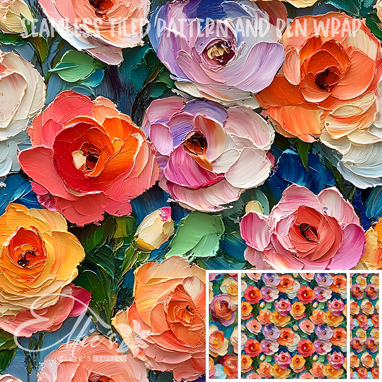 Floral 26 - Seamless Tiled Pattern Digital Images for Vinyl/Tumbler Wraps & Pen Wraps