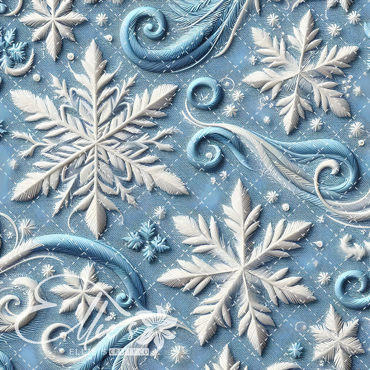 3D Snowflakes 42 Digital Images (Not Seamless)