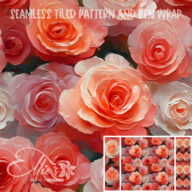 Floral 27 - Seamless Tiled Pattern Digital Images for Vinyl/Tumbler Wraps & Pen Wraps