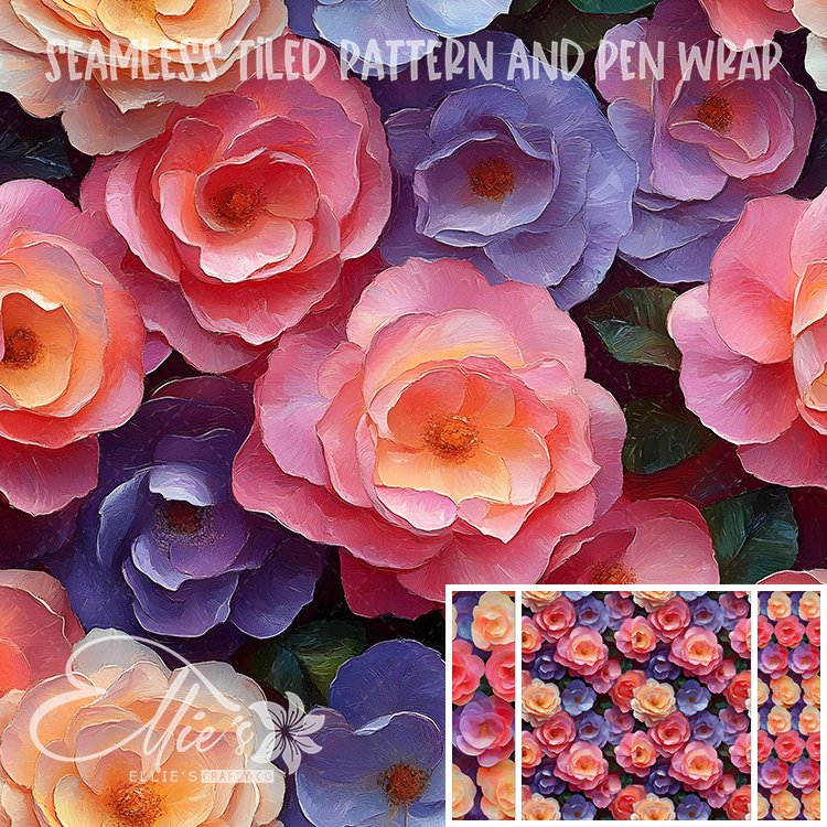 Floral 28 - Seamless Tiled Pattern Digital Images for Vinyl/Tumbler Wraps & Pen Wraps