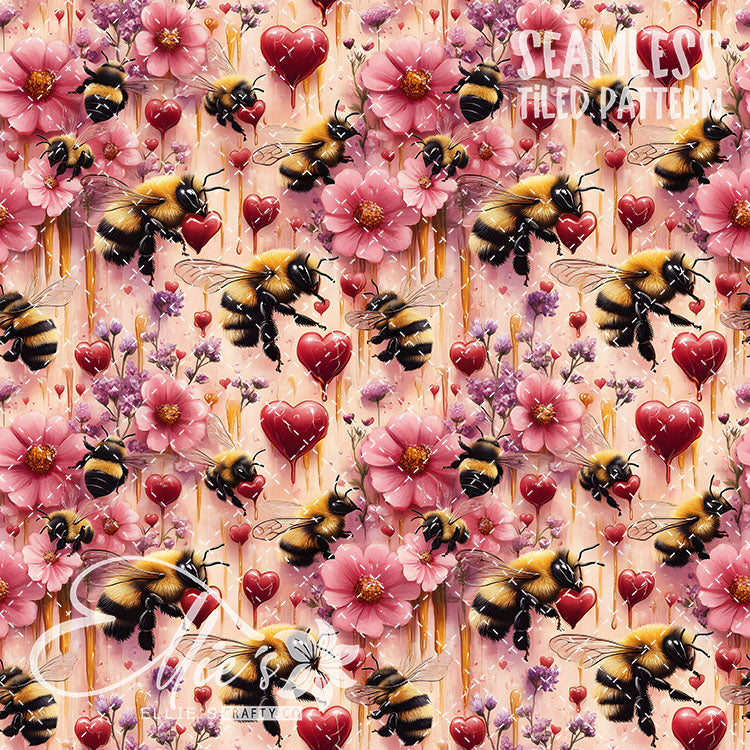 Bee Love Bundle 2 - 30 Tiled Pattern Digital Images (Seamless)