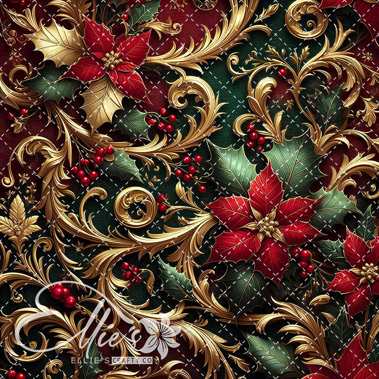 Elegant Poinsettia 6 Digital Images (Not Seamless)