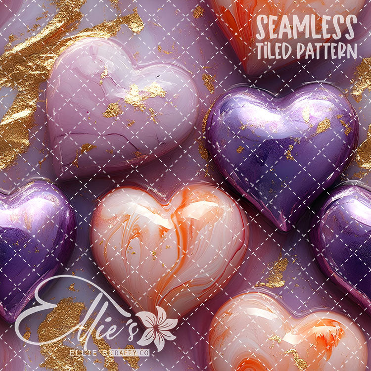 Pastel Hearts Valentines - 21 Tiled Pattern Digital Images (Seamless)