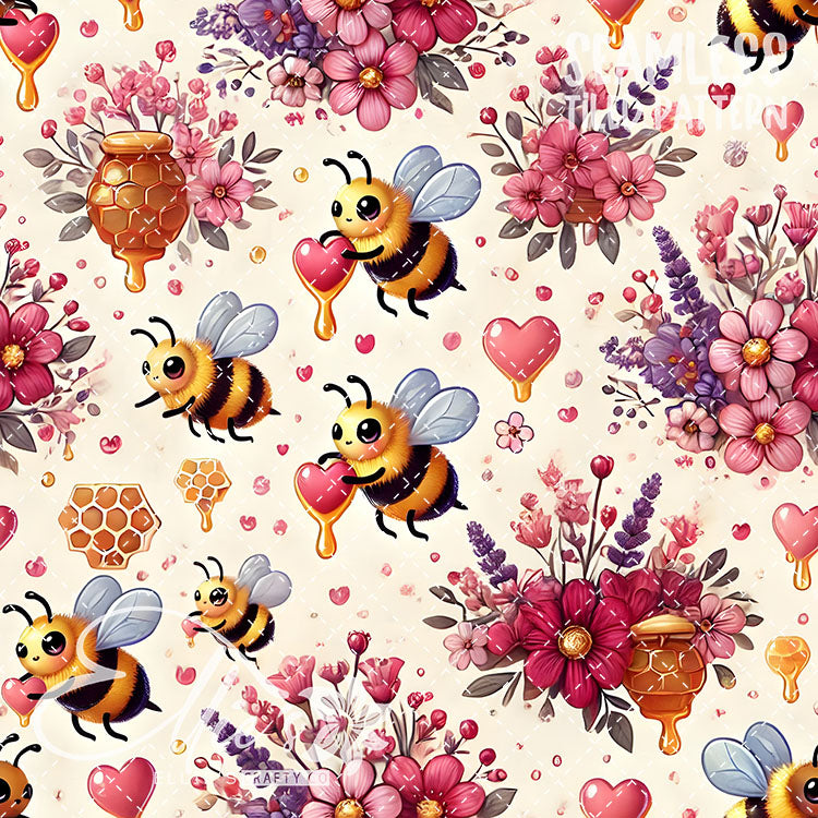 Bee Love Bundle 1 - 26 Tiled Pattern Digital Images (Seamless)