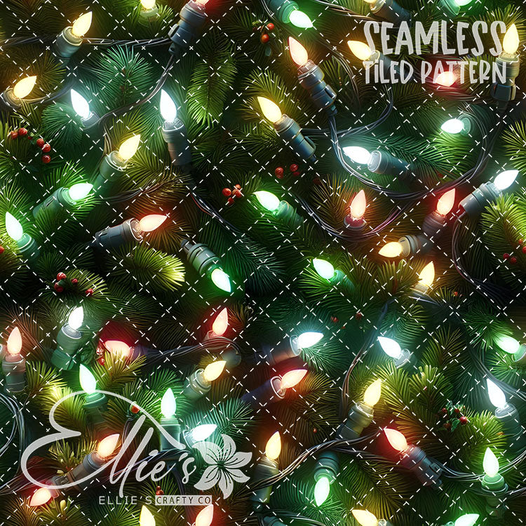 Christmas Lights - 10 Tiled Pattern Digital Images (Seamless)