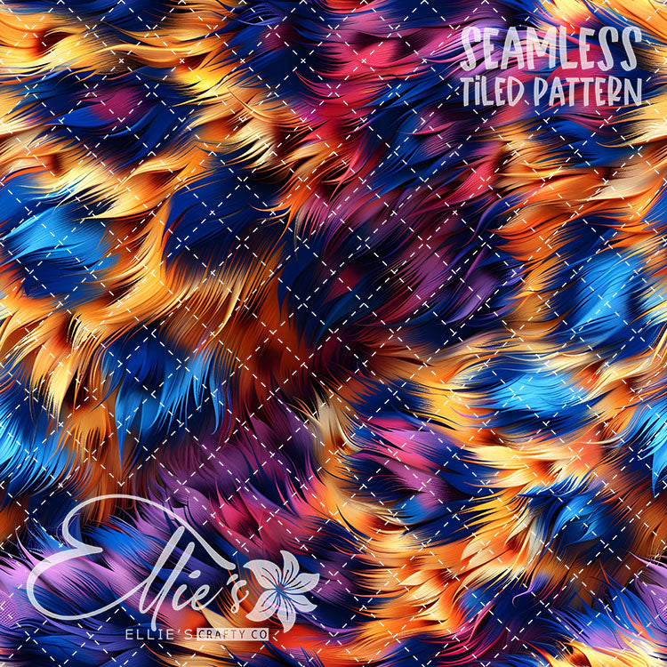 Neon Leopard Rainbow - 10 Tiled Pattern Digital Images (Seamless)