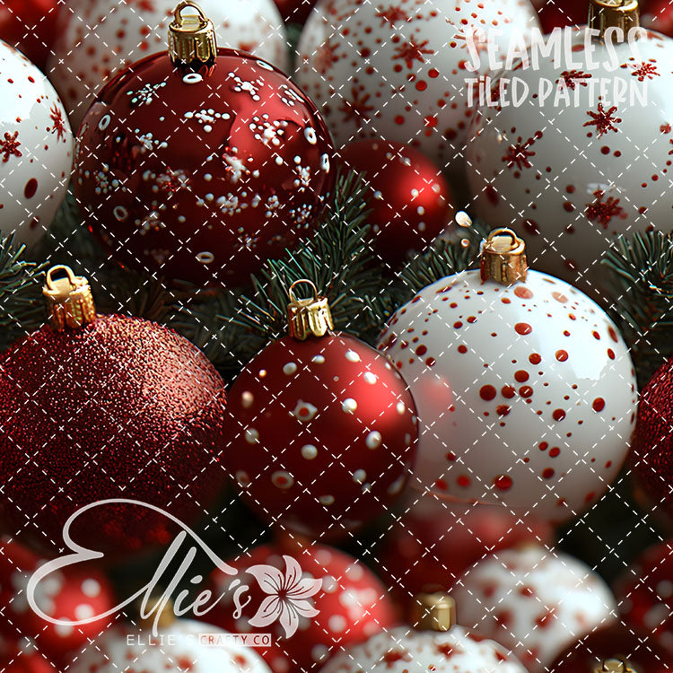 Red Ornaments - 10 Tiled Pattern Digital Images (Seamless)