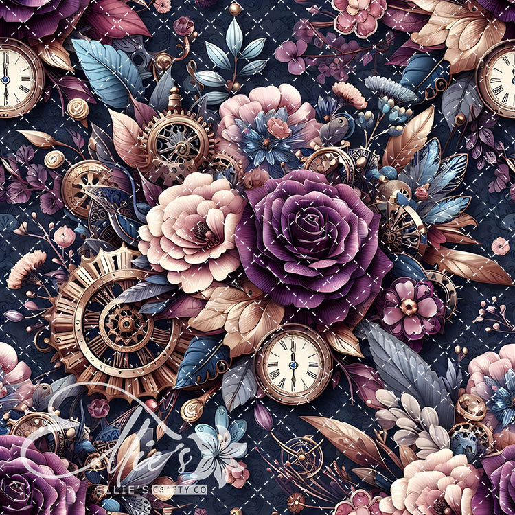 Steampunk Floral V2 20 Digital Images (Not Seamless)