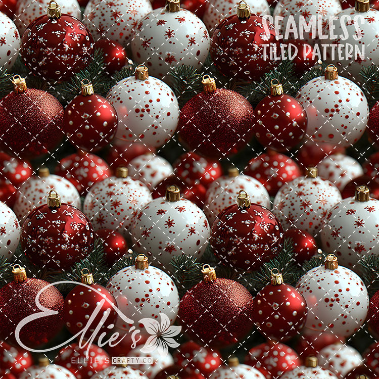 Red Ornaments - 10 Tiled Pattern Digital Images (Seamless)