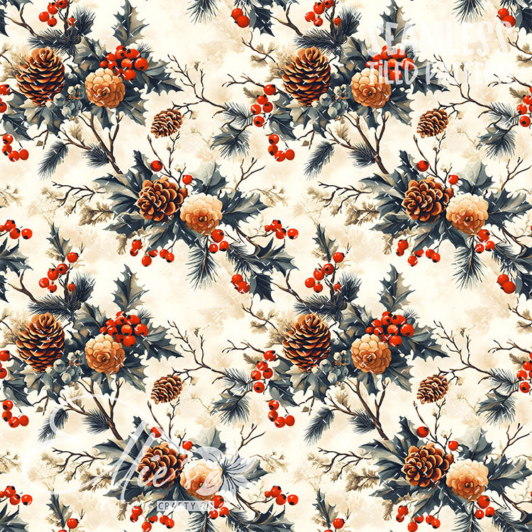 Pinecones - 10 Tiled Pattern Digital Images (Seamless)