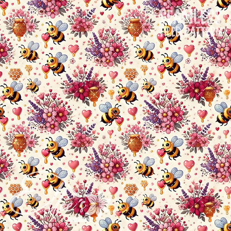Bee Love Bundle 1 - 26 Tiled Pattern Digital Images (Seamless)