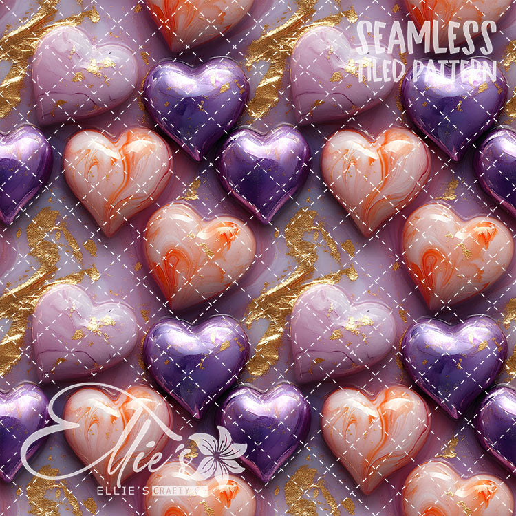 Pastel Hearts Valentines - 21 Tiled Pattern Digital Images (Seamless)