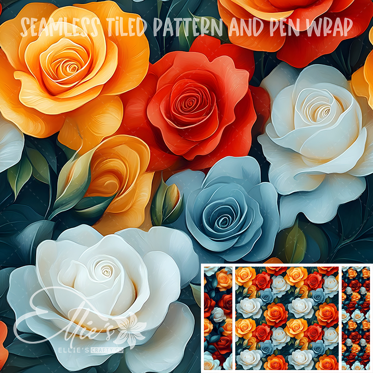 Floral 2 - Seamless Tiled Pattern Digital Images for Vinyl/Tumbler Wraps & Pen Wraps