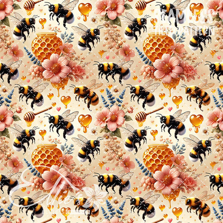 Bee Love Bundle 2 - 30 Tiled Pattern Digital Images (Seamless)