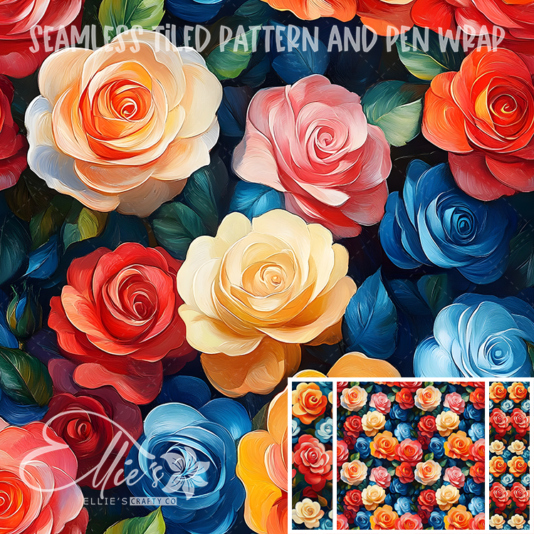 Floral 31 - Seamless Tiled Pattern Digital Images for Vinyl/Tumbler Wraps & Pen Wraps