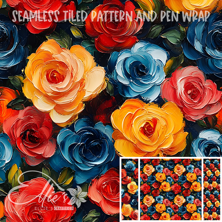 Floral 32 - Seamless Tiled Pattern Digital Images for Vinyl/Tumbler Wraps & Pen Wraps