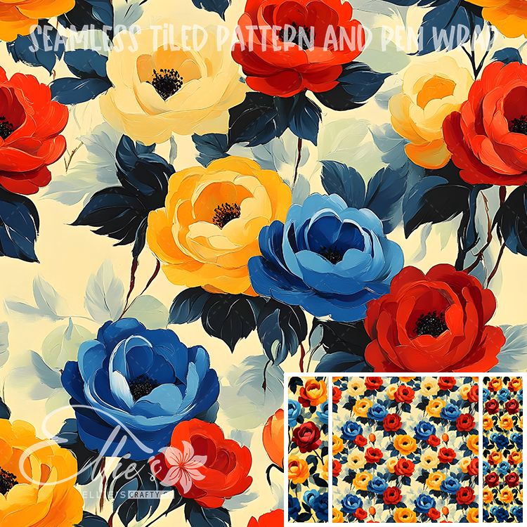 Floral 34 - Seamless Tiled Pattern Digital Images for Vinyl/Tumbler Wraps & Pen Wraps