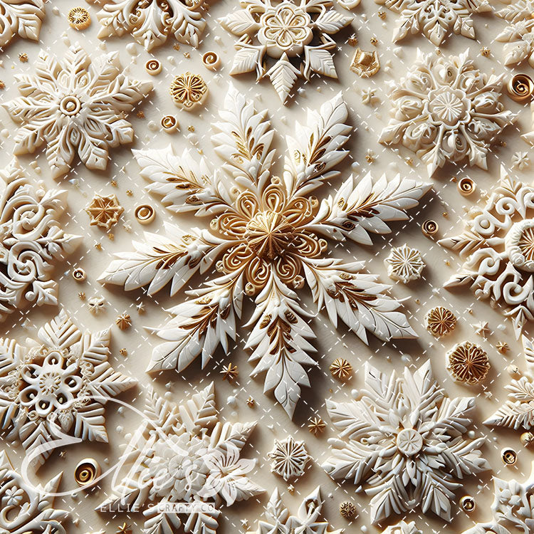 3D Snowflakes 42 Digital Images (Not Seamless)
