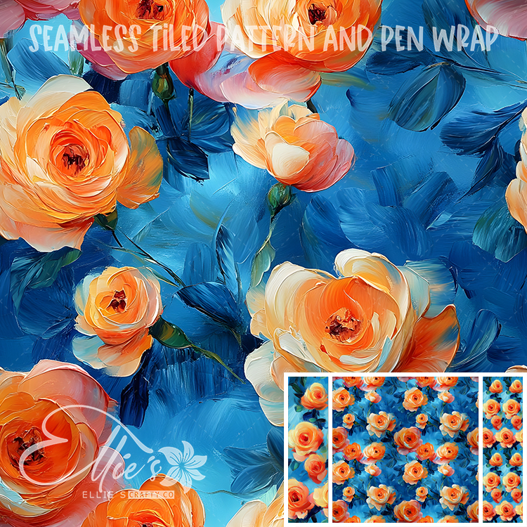 Floral 35 - Seamless Tiled Pattern Digital Images for Vinyl/Tumbler Wraps & Pen Wraps