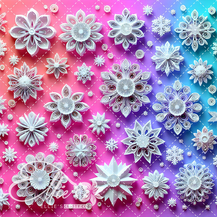 3D Snowflakes 42 Digital Images (Not Seamless)