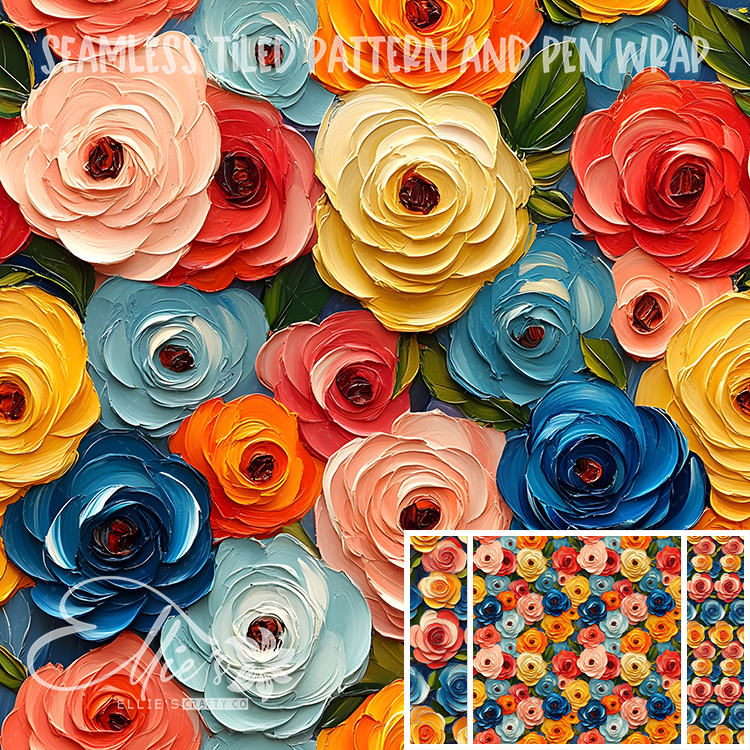 Floral 36 - Seamless Tiled Pattern Digital Images for Vinyl/Tumbler Wraps & Pen Wraps
