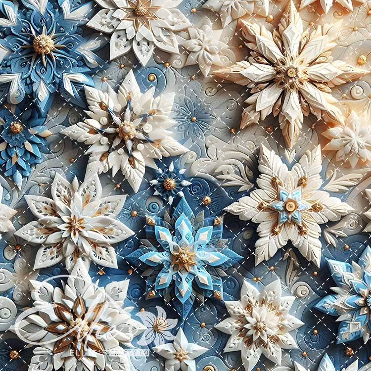 3D Snowflakes 42 Digital Images (Not Seamless)