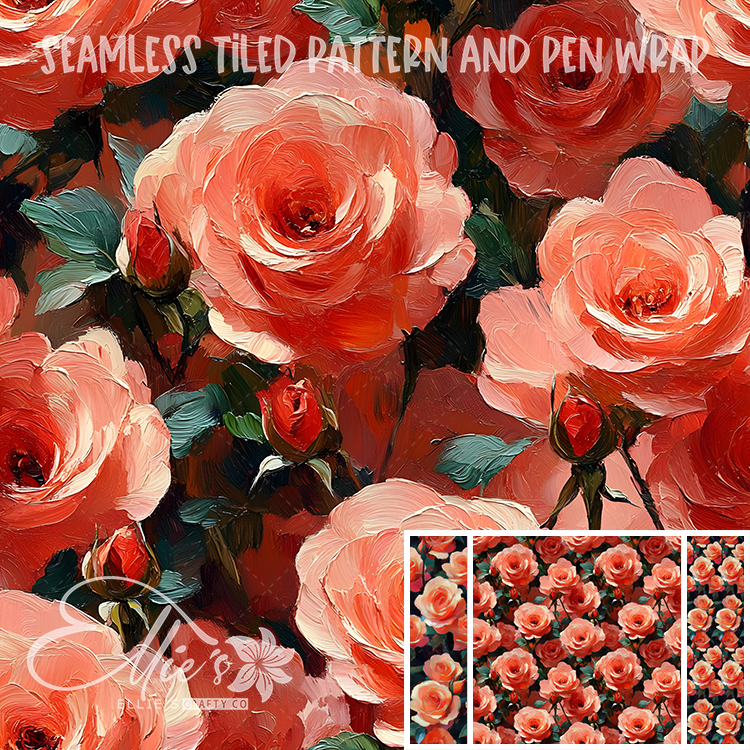 Floral 38 - Seamless Tiled Pattern Digital Images for Vinyl/Tumbler Wraps & Pen Wraps