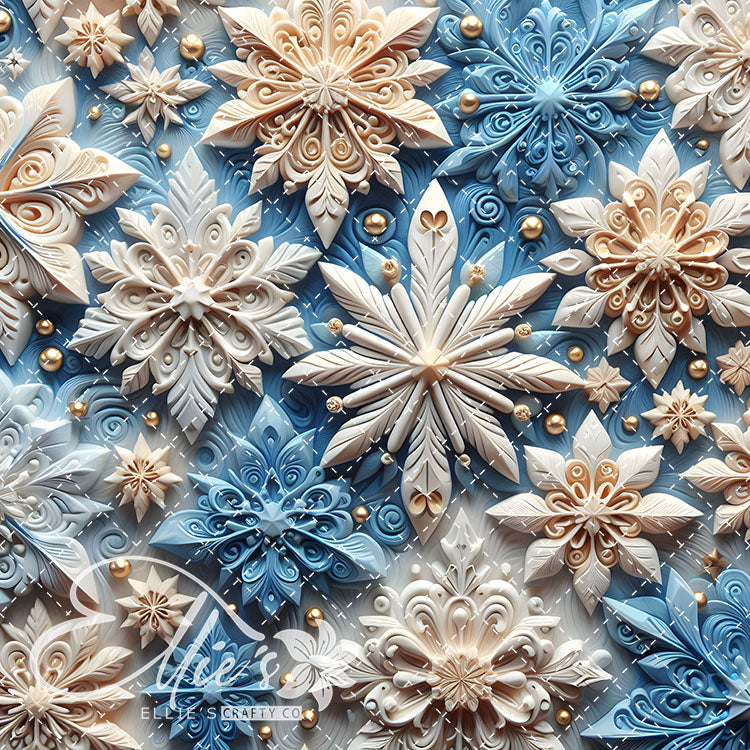3D Snowflakes 42 Digital Images (Not Seamless)