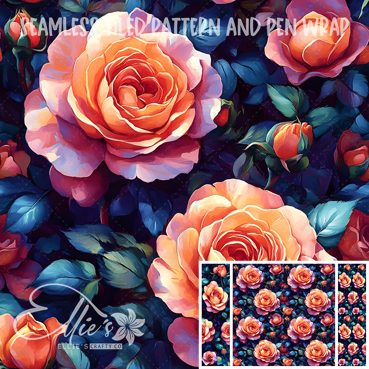 Floral 39 - Seamless Tiled Pattern Digital Images for Vinyl/Tumbler Wraps & Pen Wraps