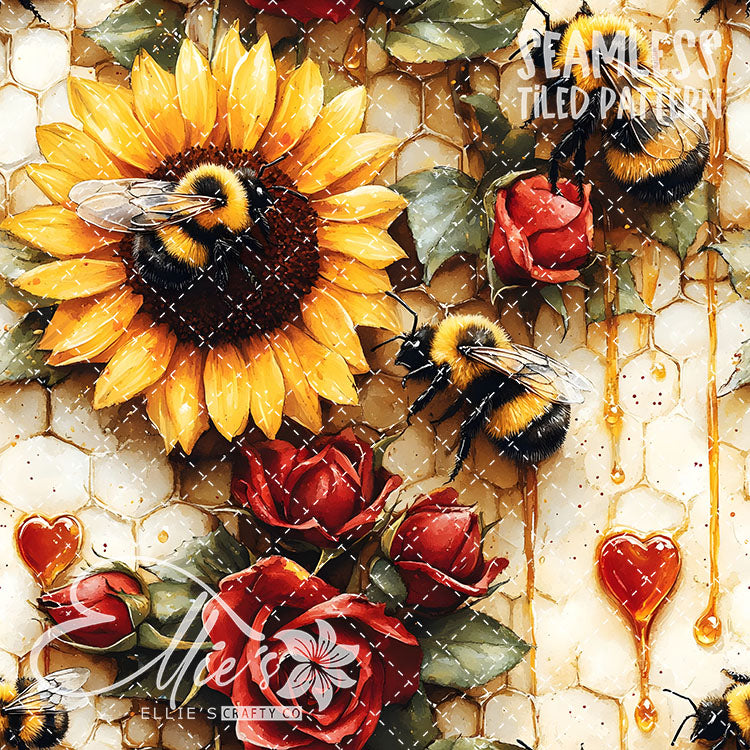 Bee Love Bundle 2 - 30 Tiled Pattern Digital Images (Seamless)