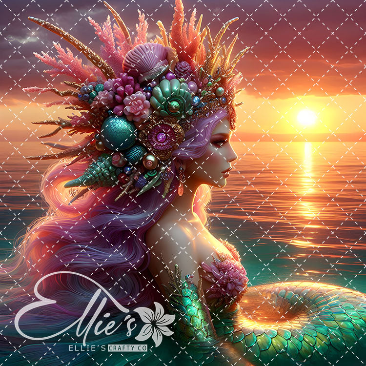 Mermaids Bundle #2 Original Square Size 12 Digital Images (Not Seamless)
