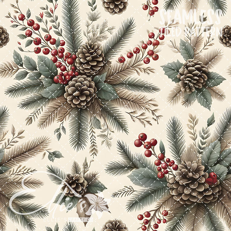 Pinecones - 10 Tiled Pattern Digital Images (Seamless)