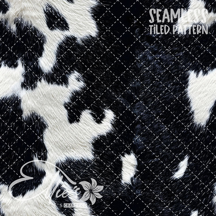 Cow Print - 10 Tiled Pattern Digital Images (Seamless)