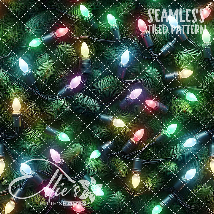 Christmas Lights - 10 Tiled Pattern Digital Images (Seamless)