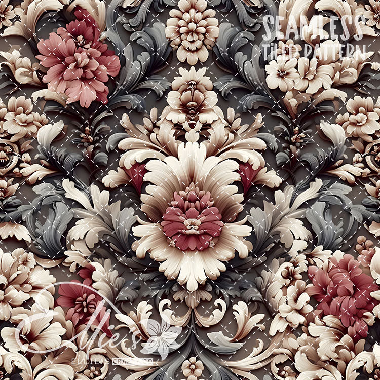 Rococo Blush - 15 Tiled Pattern Digital Images (Seamless)