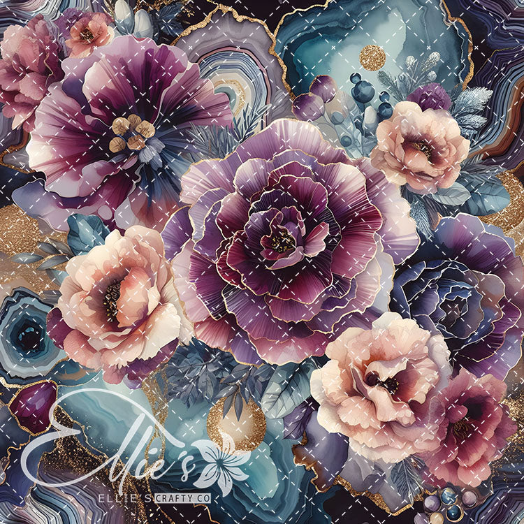 Marble Floral V2 24 Digital Images (Not Seamless)