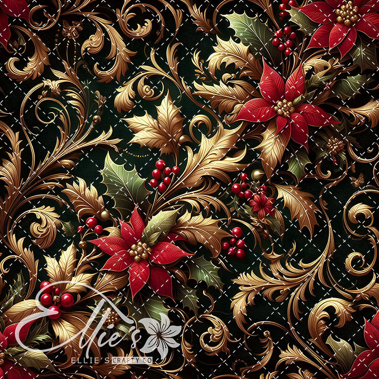 Elegant Poinsettia 6 Digital Images (Not Seamless)