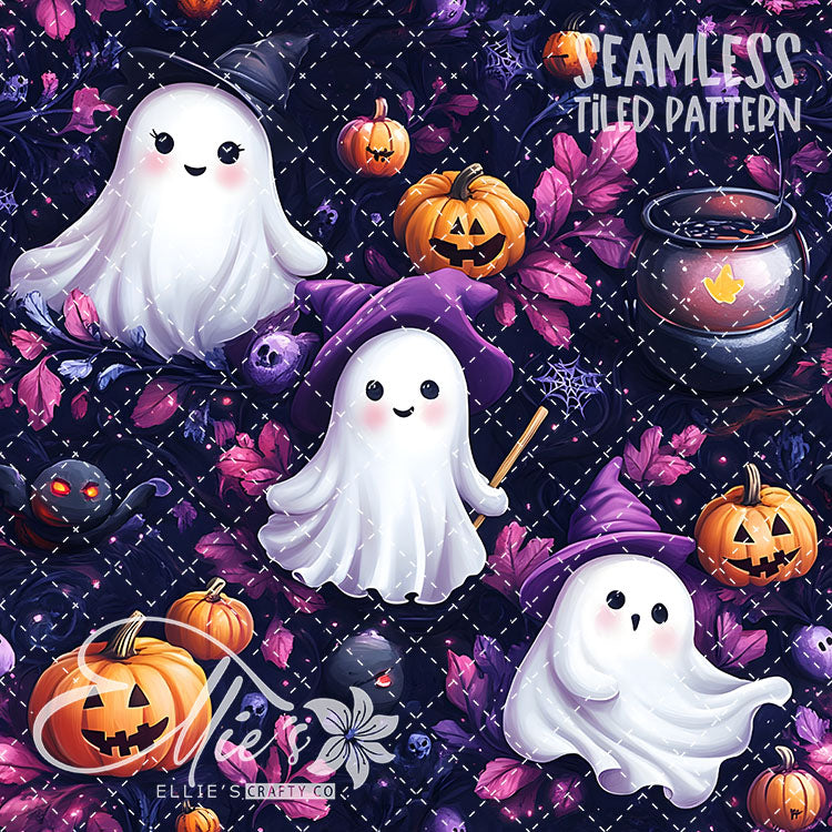 Purple Halloween - 6 Tiled Pattern Digital Images (Seamless) - 7 Pen Wraps (Seamless)