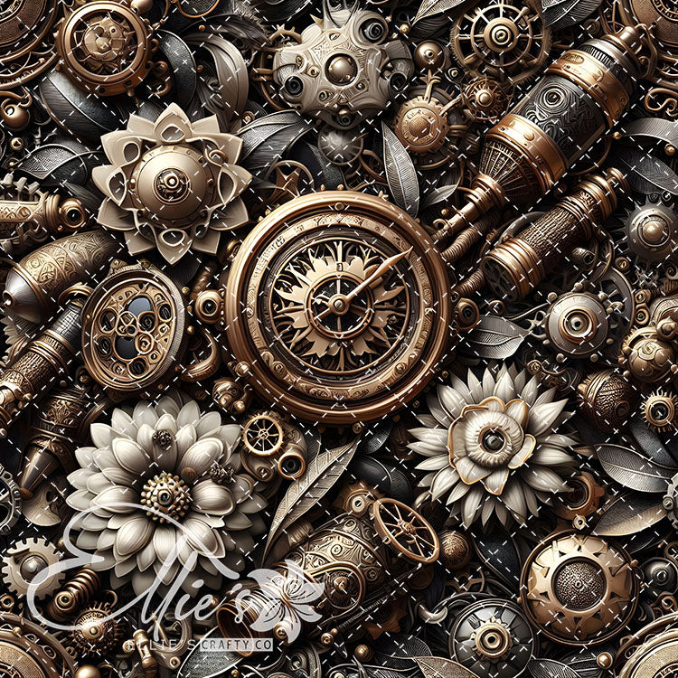Steampunk Floral V1 22 Digital Images (Not Seamless)