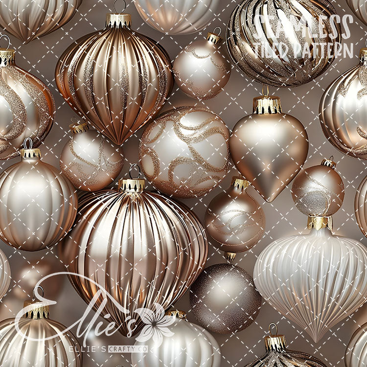 White Ornaments - 5 Tiled Pattern Digital Images (Seamless)