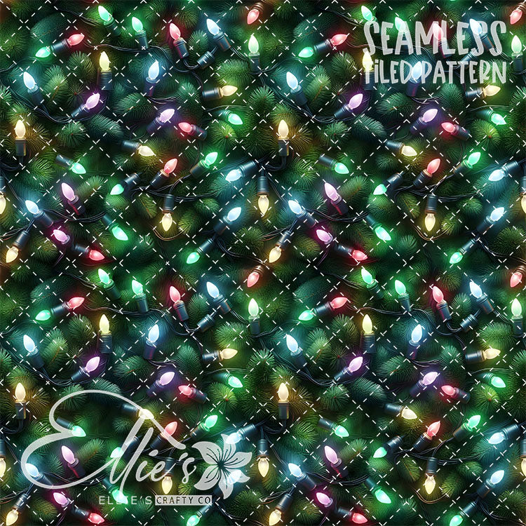 Christmas Lights - 10 Tiled Pattern Digital Images (Seamless)