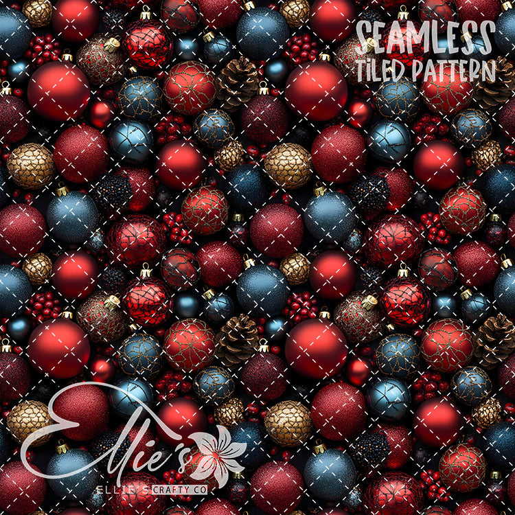 Red Ornaments - 10 Tiled Pattern Digital Images (Seamless)