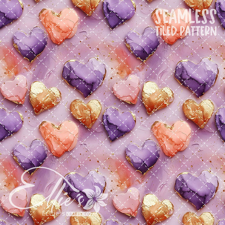 Pastel Hearts Valentines - 21 Tiled Pattern Digital Images (Seamless)