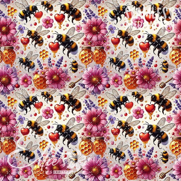 Bee Love Bundle 1 - 26 Tiled Pattern Digital Images (Seamless)