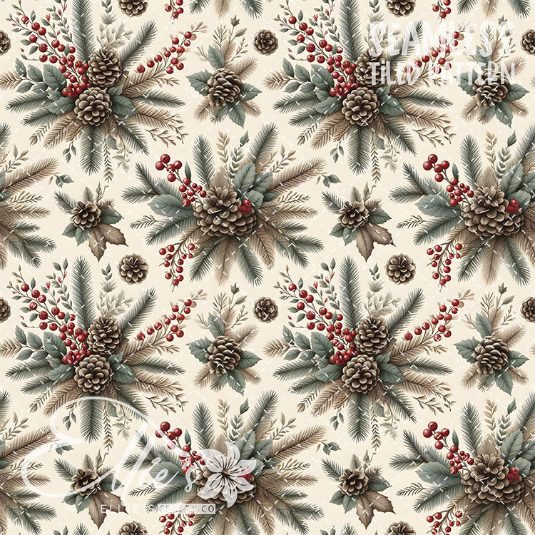 Pinecones - 10 Tiled Pattern Digital Images (Seamless)