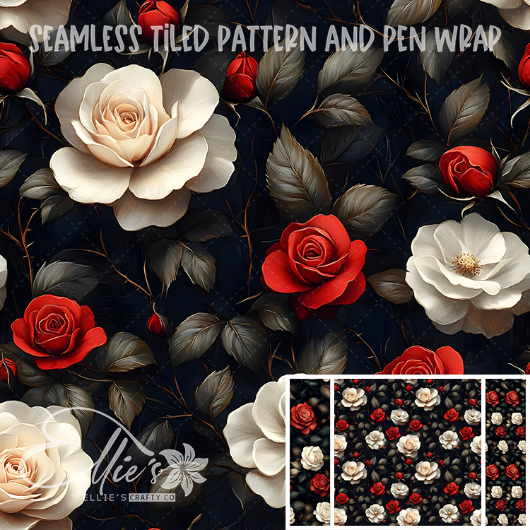 Floral 3 - Seamless Tiled Pattern Digital Images for Vinyl/Tumbler Wraps & Pen Wraps