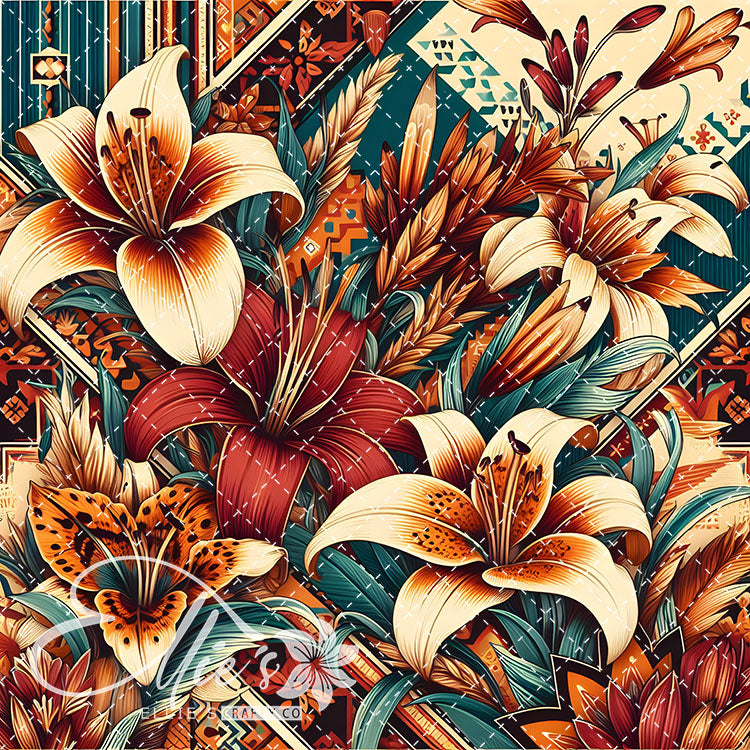 Floral Native American Lilies 22 Digital Images (Not Seamless)